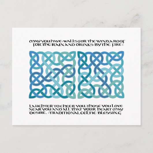 Scottish Blessing Calligraphy with Celtic Knots Postkarte (Vorderseite)