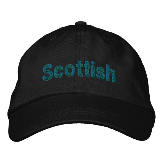 Scottish Blue Green Tartan Cap Bestickte Baseballkappe (Vorderseite)