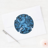 Scottish Blue Lion Cross Runder Aufkleber (Umschlag)