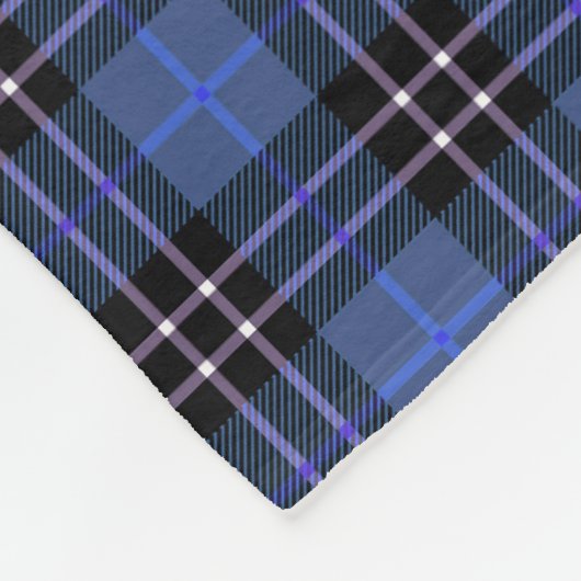Scottish Blue Tartan Kariert Fleecedecke (Ecke)