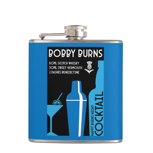 Scottish Bobby Burns Whiskey Cocktail Flachmann (Vorderseite)