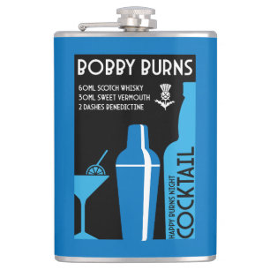 Scottish Bobby Burns Whiskey Cocktail Flachmann