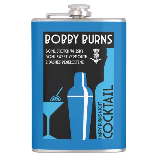 Scottish Bobby Burns Whiskey Cocktail Flachmann (Vorderseite)