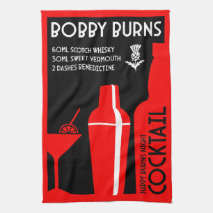 Scottish Bobby Burns Whiskey Cocktail Geschirrtuch