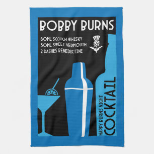 Scottish Bobby Burns Whiskey Cocktail Geschirrtuch