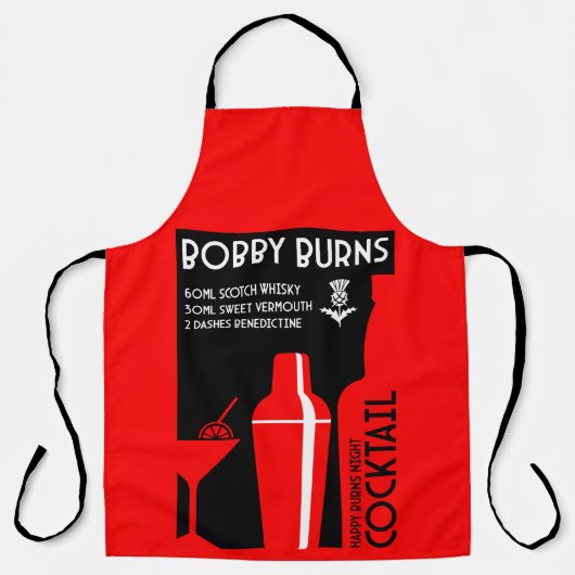 Scottish Bobby Burns Whiskey Cocktail Schürze (Vorderseite)