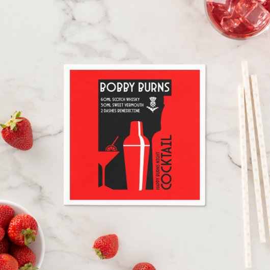 Scottish Bobby Burns Whiskey Cocktail Serviette (Beispiel)