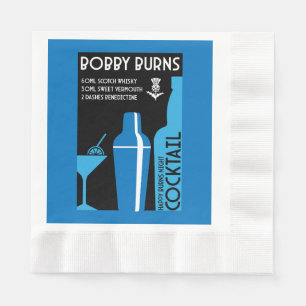 Scottish Bobby Burns Whiskey Cocktail Serviette