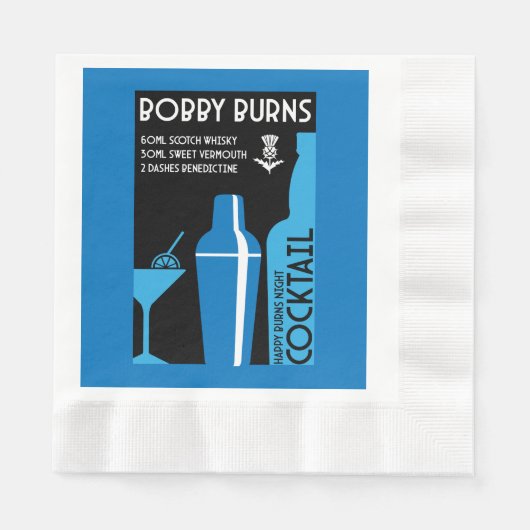 Scottish Bobby Burns Whiskey Cocktail Serviette (Vorderseite)