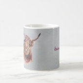 Scottish Brown Highland Cow Blume Personalisiert Kaffeetasse (Mittel)