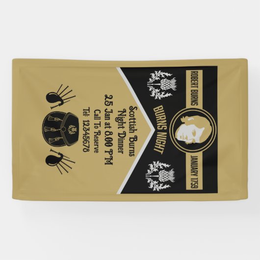 Scottish Burns Night Dinner Invite Banner (Horizontal)