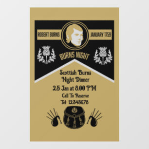 Scottish Burns Night Dinner Invite Fensteraufkleber