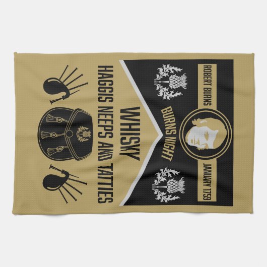 Scottish Burns Night Geschirrtuch (Horizontal)