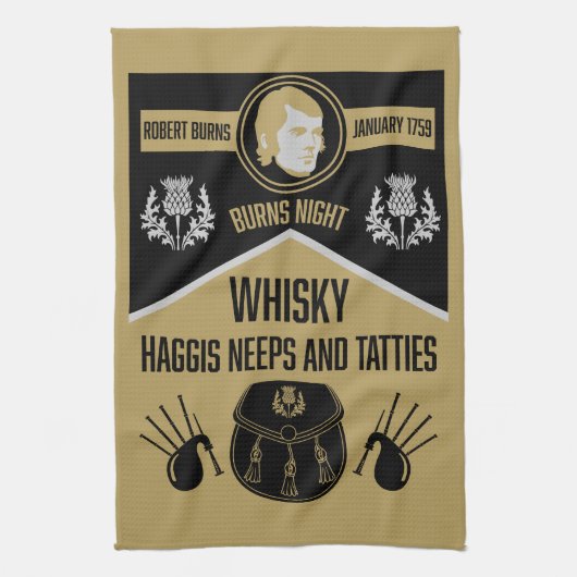 Scottish Burns Night Geschirrtuch (Vertikal)