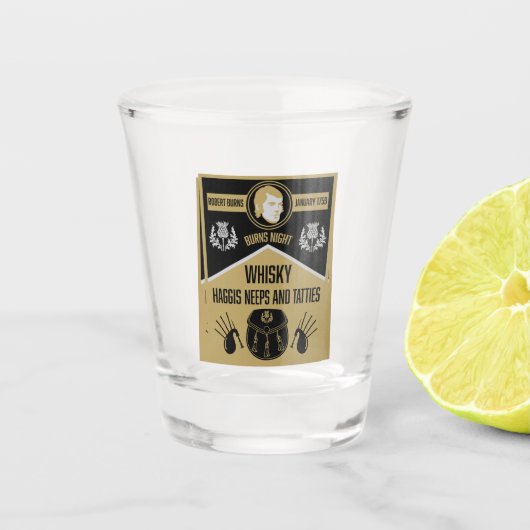 Scottish Burns Night Schnapsglas (Vorderseite)