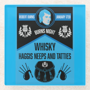 Scottish Burns Night Super Glasuntersetzer