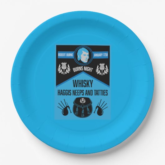 Scottish Burns Night Super Pappteller (Vorderseite)