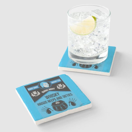 Scottish Burns Night Super Steinuntersetzer (Seitenansicht)