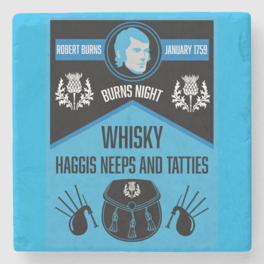 Scottish Burns Night Super Steinuntersetzer (Vorderseite)