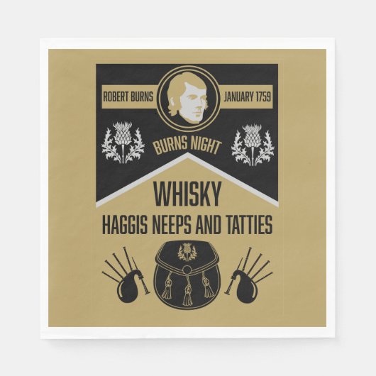 Scottish Burns Night Supper Serviette (Vorderseite)