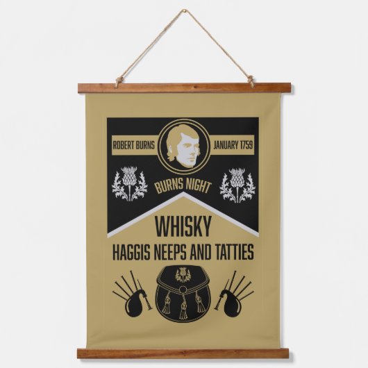 Scottish Burns Night Supper Wandteppich Mit Holzrahmen (Vorderseite)