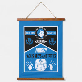 Scottish Burns Night Wandteppich Mit Holzrahmen