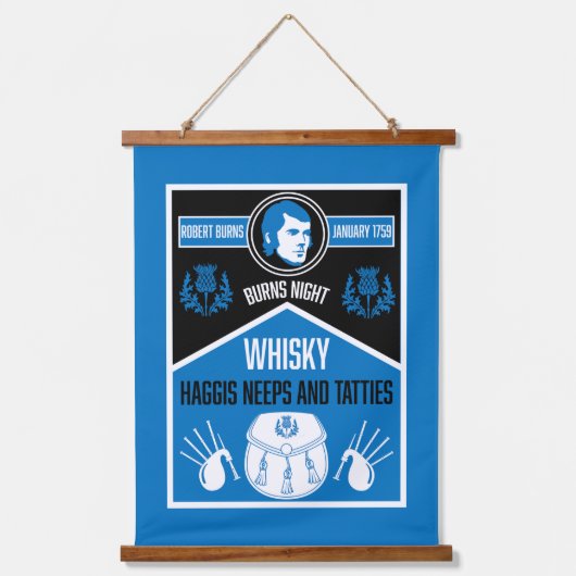 Scottish Burns Night Wandteppich Mit Holzrahmen (Vorderseite)