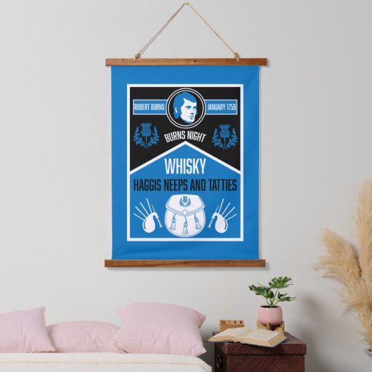 Scottish Burns Night Wandteppich Mit Holzrahmen (Schlafzimmer)