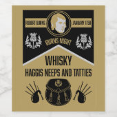 Scottish Burns Night Weinetikett (Einzelnes Label)