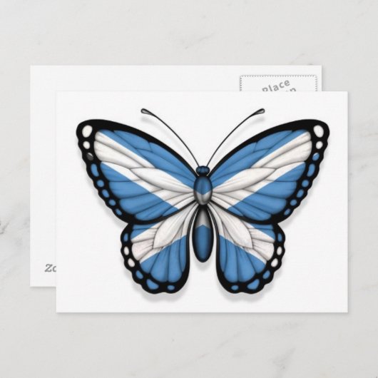 Scottish Butterfly Flag Postkarte (Vorne/Hinten)