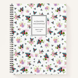 Scottish Butterfly Moth Thistle Blume Name Modern Notizblock