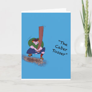 Scottish Caber Tosser, Funny card. Karte