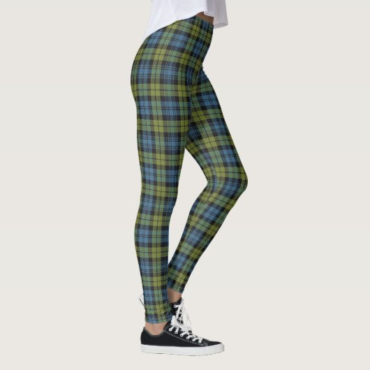 Scottish Campbell blau und grüner Tartan kariert Leggings (Rechts)