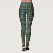 Scottish Campbell blau und grüner Tartan kariert Leggings (Rückseite)