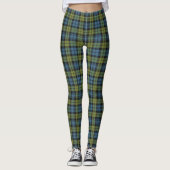 Scottish Campbell blau und grüner Tartan kariert Leggings (Vorderseite)