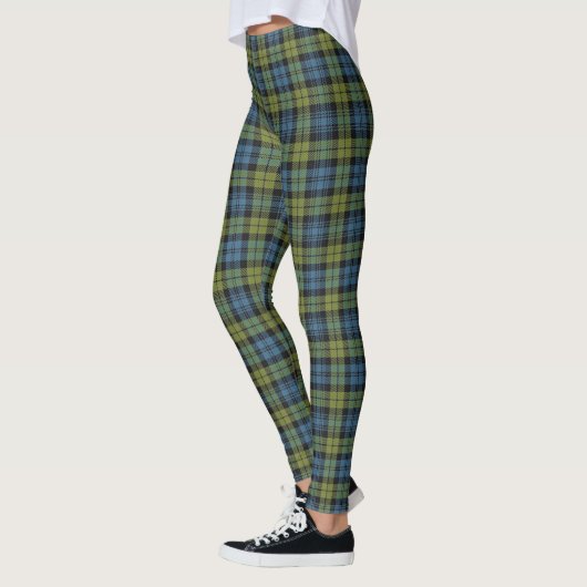 Scottish Campbell blau und grüner Tartan kariert Leggings (Links)