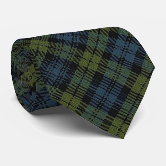 Scottish Campbell C Monogram Tartan Krawatte (Gerollt)