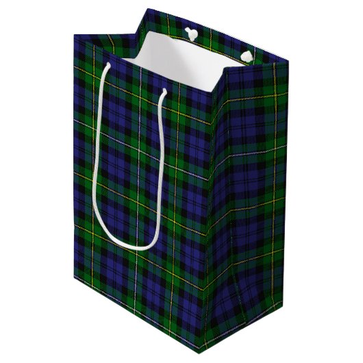 Scottish Campbell Family Tartan Pattern Mittlere Geschenktüte (Vorderseite Schrägansicht)