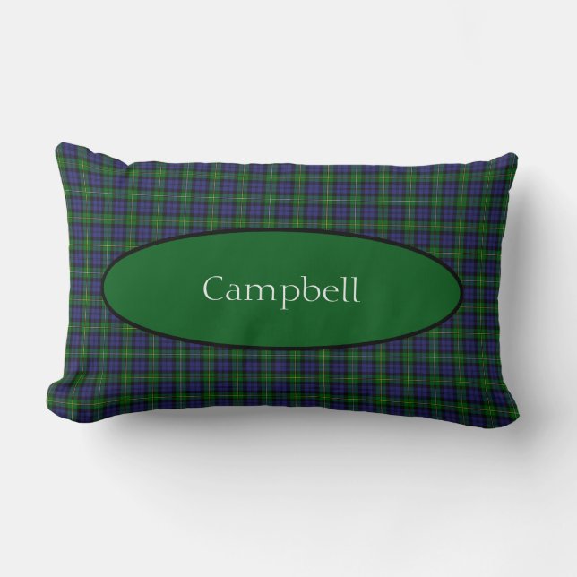 Scottish Campbell Family Tartan Personalisiert Lendenkissen (Vorderseite)