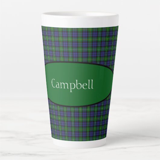 Scottish Campbell Family Tartan Personalisiert Milchtasse (Vorderseite)