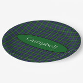 Scottish Campbell Family Tartan Personalisiert Pappteller (Schrägansicht)