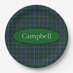 Scottish Campbell Family Tartan Personalisiert Pappteller