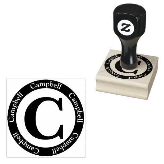 Scottish Campbell Letter C Monogram Gummistempel (Stempel)