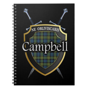 Scottish Campbell Tartan Shield & Schwerter Notizblock