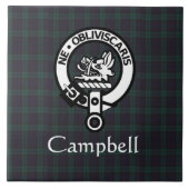Scottish Campbell Wappen Abzeichen & Tartan Fliese (Vorderseite)
