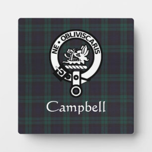 Scottish Campbell Wappen Abzeichen & Tartan Fotoplatte