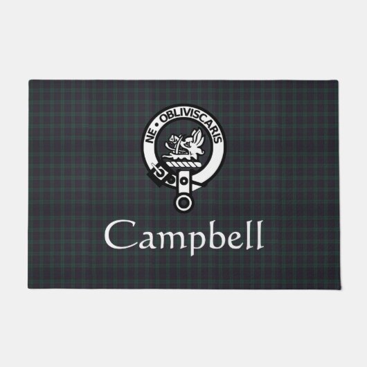 Scottish Campbell Wappen Abzeichen & Tartan Fußmatte (Vorderseite)