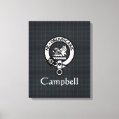 Scottish Campbell Wappen Abzeichen & Tartan Leinwanddruck (Vorderseite)