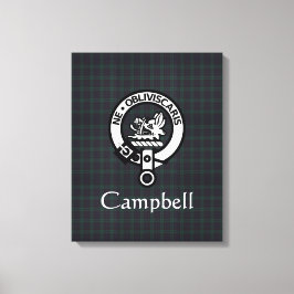 Scottish Campbell Wappen Abzeichen & Tartan Leinwanddruck