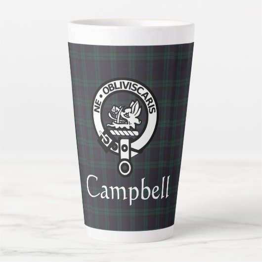 Scottish Campbell Wappen Abzeichen & Tartan Milchtasse (Vorderseite)